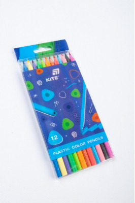 Олівці кольорові, 12 штук, пластикові,KITE